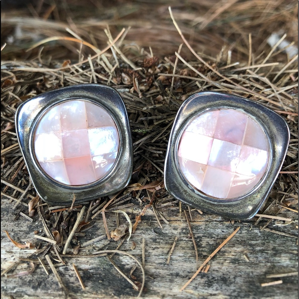 Huge vintage Mexico sterling earrings